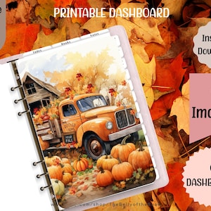 Autumn Scene Planner Dashboard: A5 Wide & A5 Size (Digital Download)