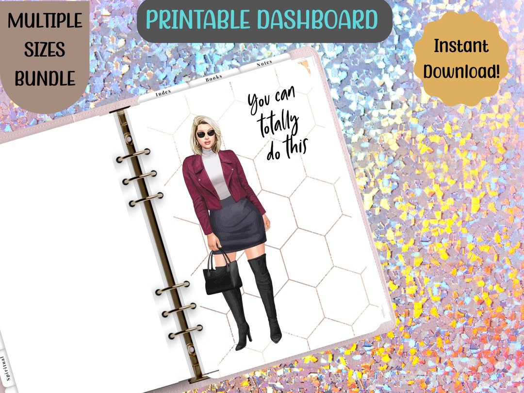 Fashion Girl Coffee Dashboard Printable | Stylish Planner Accessory in ...
