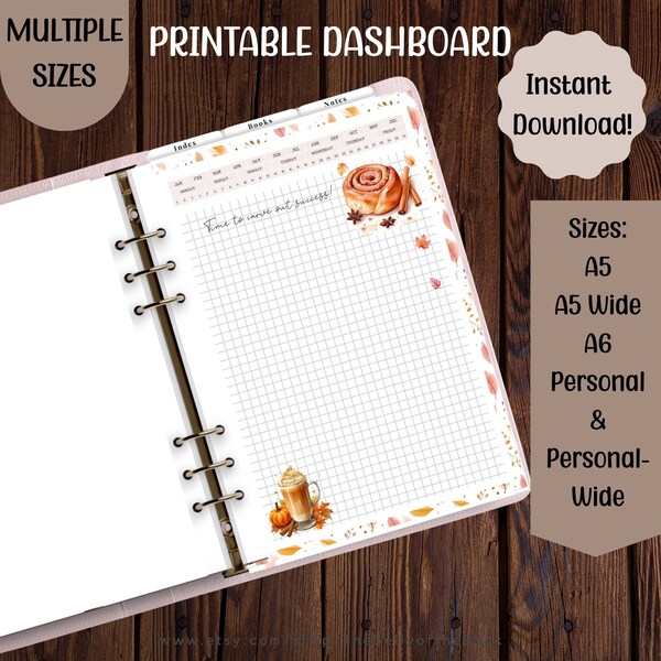 Get Organized for Halloween with this Note PDF Planner Printable, Available in multiple sizes, Autumn Vibes Insert