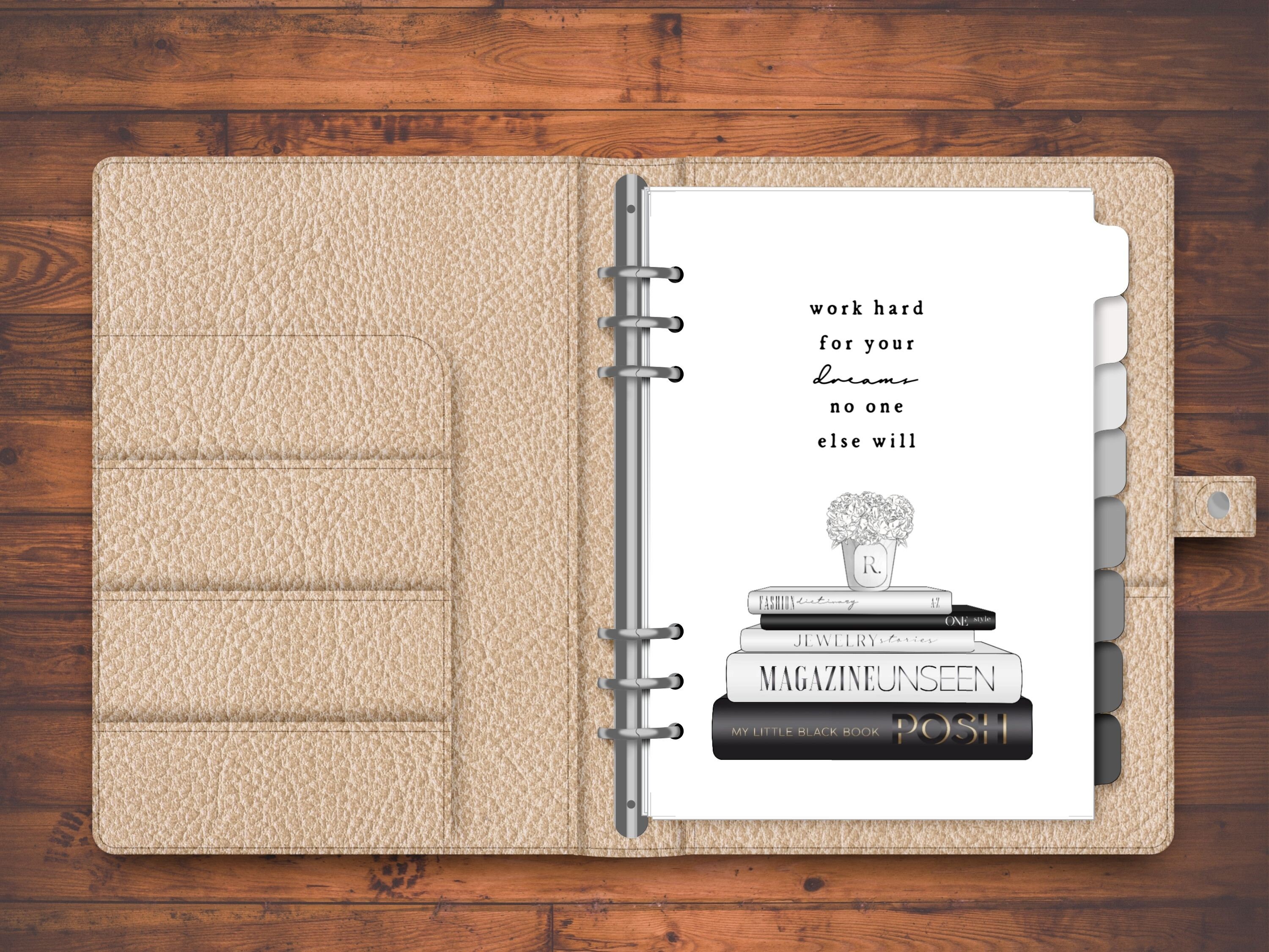 Printable Planner Dashboard Bundle Pack - Black and White Inspirational ...
