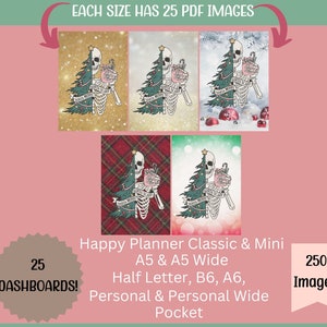 Festive Skeleton Coffee Printable Planner Dashboard - Multiple Sizes ...