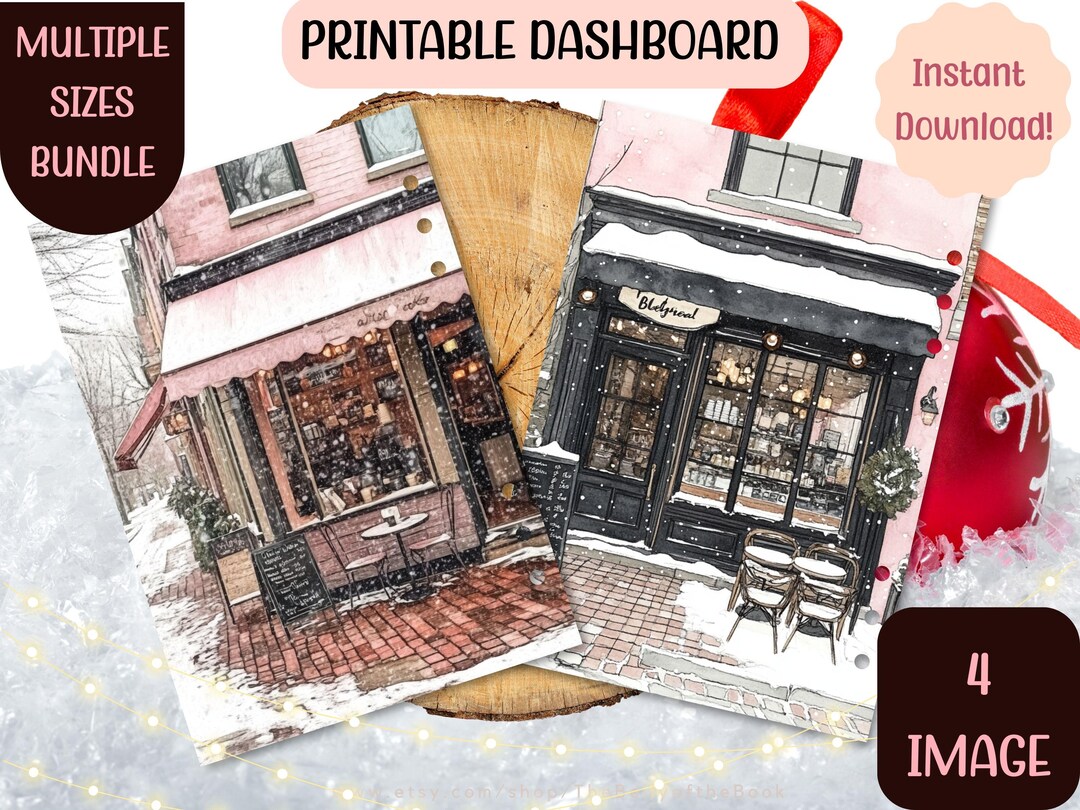 Winter Wonderland Cafe Planner Dashboard - Bundle Pack, Multiple Sizes ...