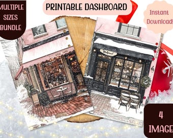 Winter Wonderland Cafe Planner Dashboard - Bundle Pack, Multiple Sizes