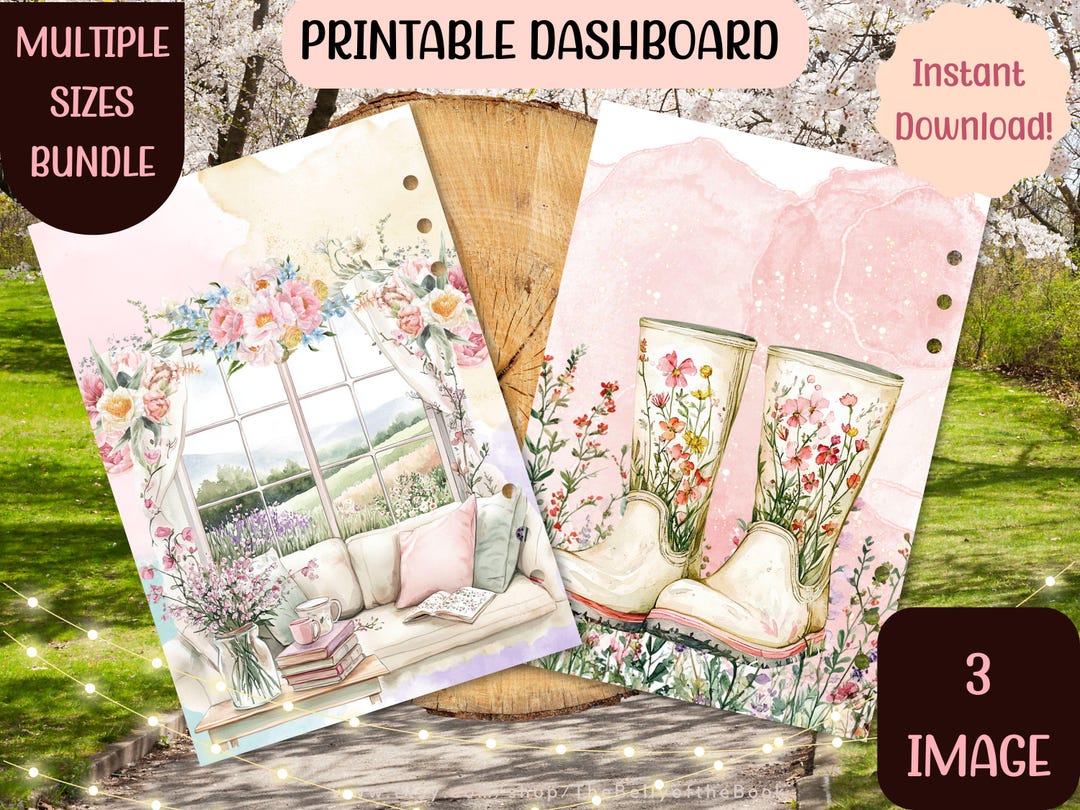Spring Planner Dashboard: Floral Printable Inserts (digital Download ...