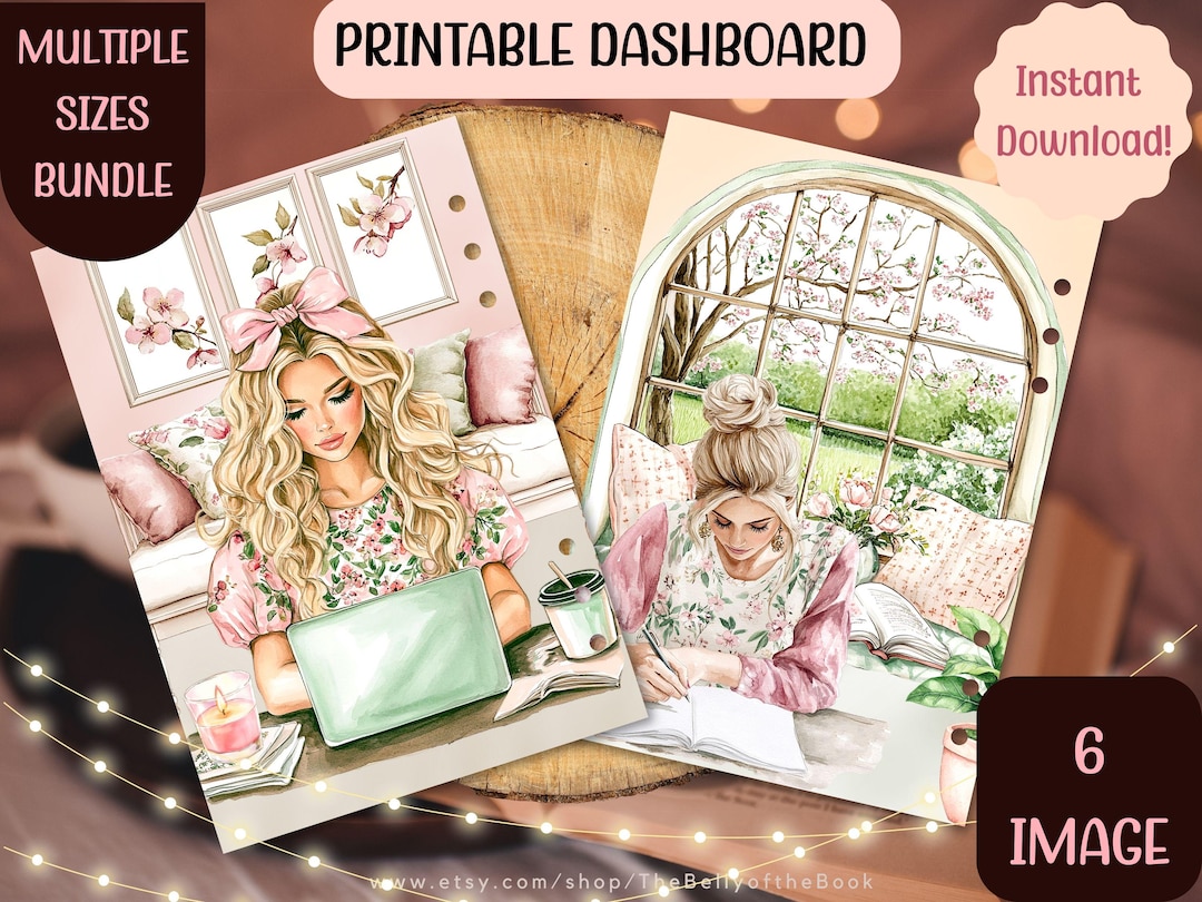 Floral Spring Planner Dashboard Bundle: Multiple Sizes (digital ...