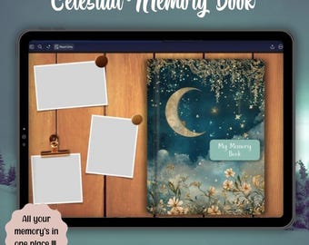 Digital Celestial Memory Book, iPad Scrapbook, GoodNotes Journal (PDF)
