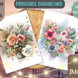 Mother&#39;s Day Printable Planner Dashboard Set - 6 Lovingly Inspired Designs, Various Sizes