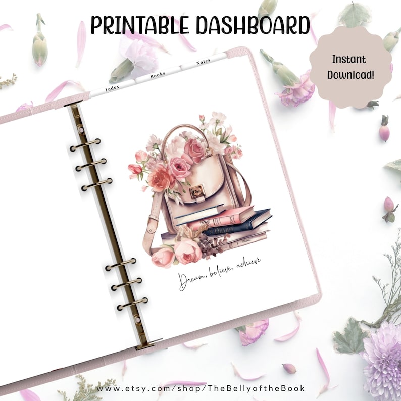 A6 Floral Planner Dashboard Printable (PDF Instant Download) - Etsy