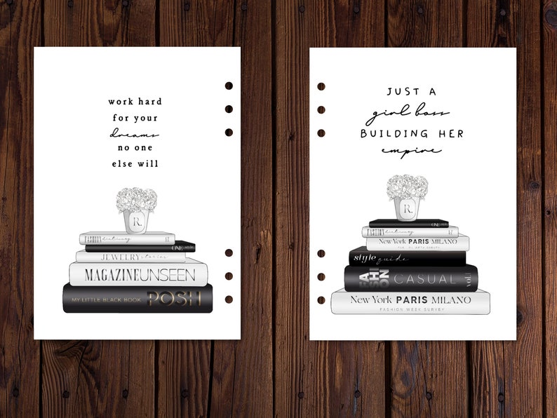 Printable Planner Dashboard Bundle Pack Black and White Inspirational ...
