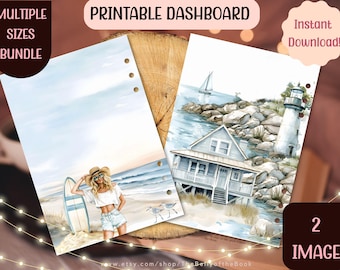 Planificador imprimible de playa: Tema de verano (descarga digital, varios tamaños disponibles)