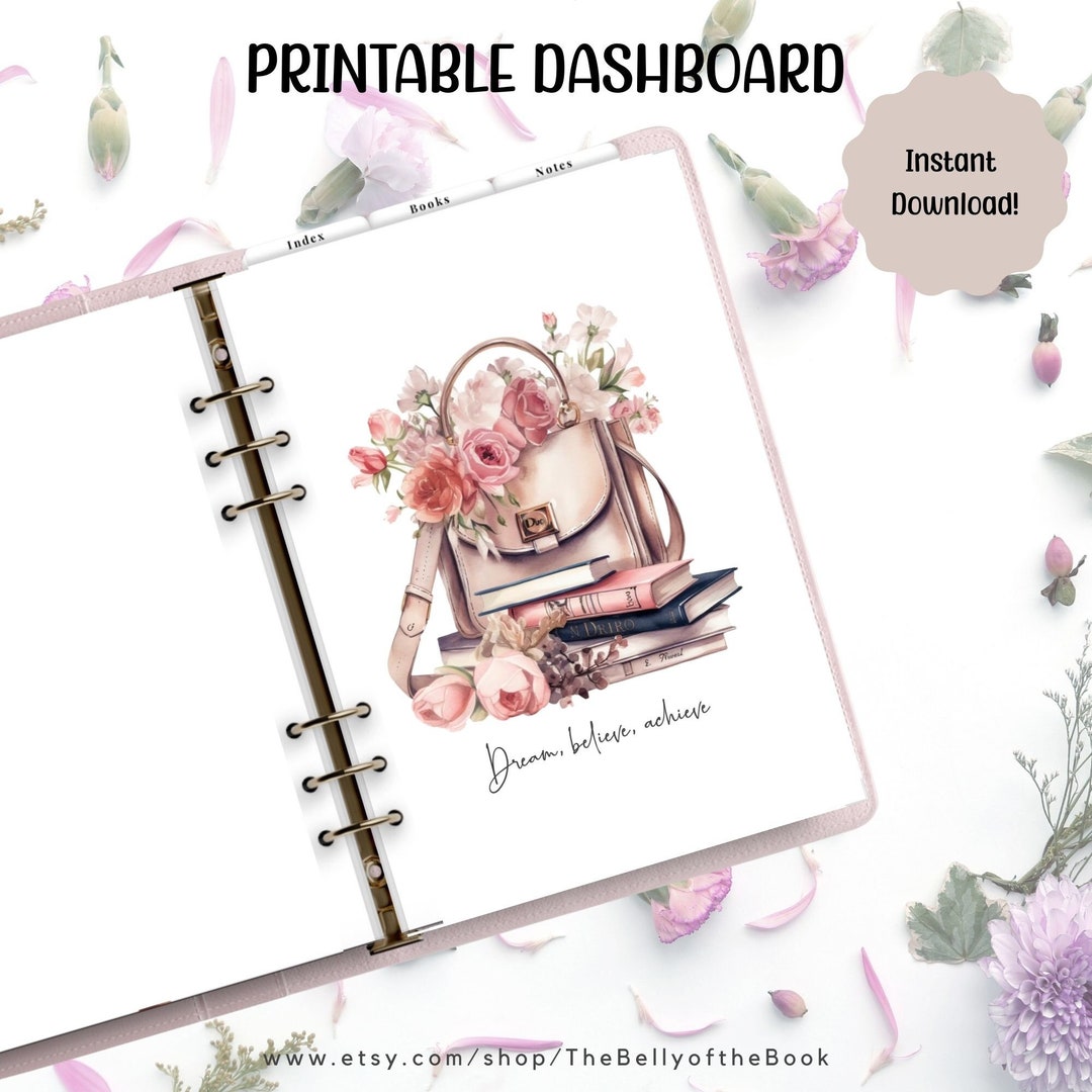 A6 Floral Planner Dashboard Printable (PDF Instant Download) - Etsy