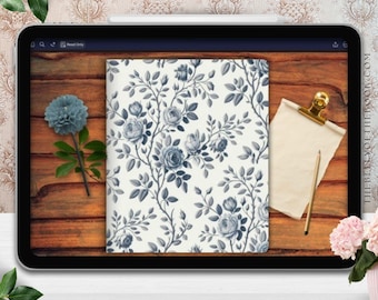 2026 Digital Planner for GoodNotes | Blue Rose Floral Theme (PDF Download)