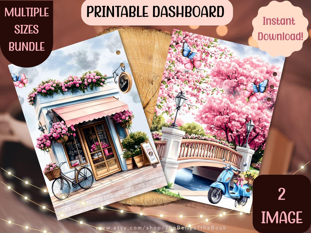 Spring Floral Planner Dashboard Inserts: Blossoms & Breezy Days (PDF ...