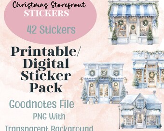 Christmas Winter Digital Stickers: Goodnotes Planner (PNG)
