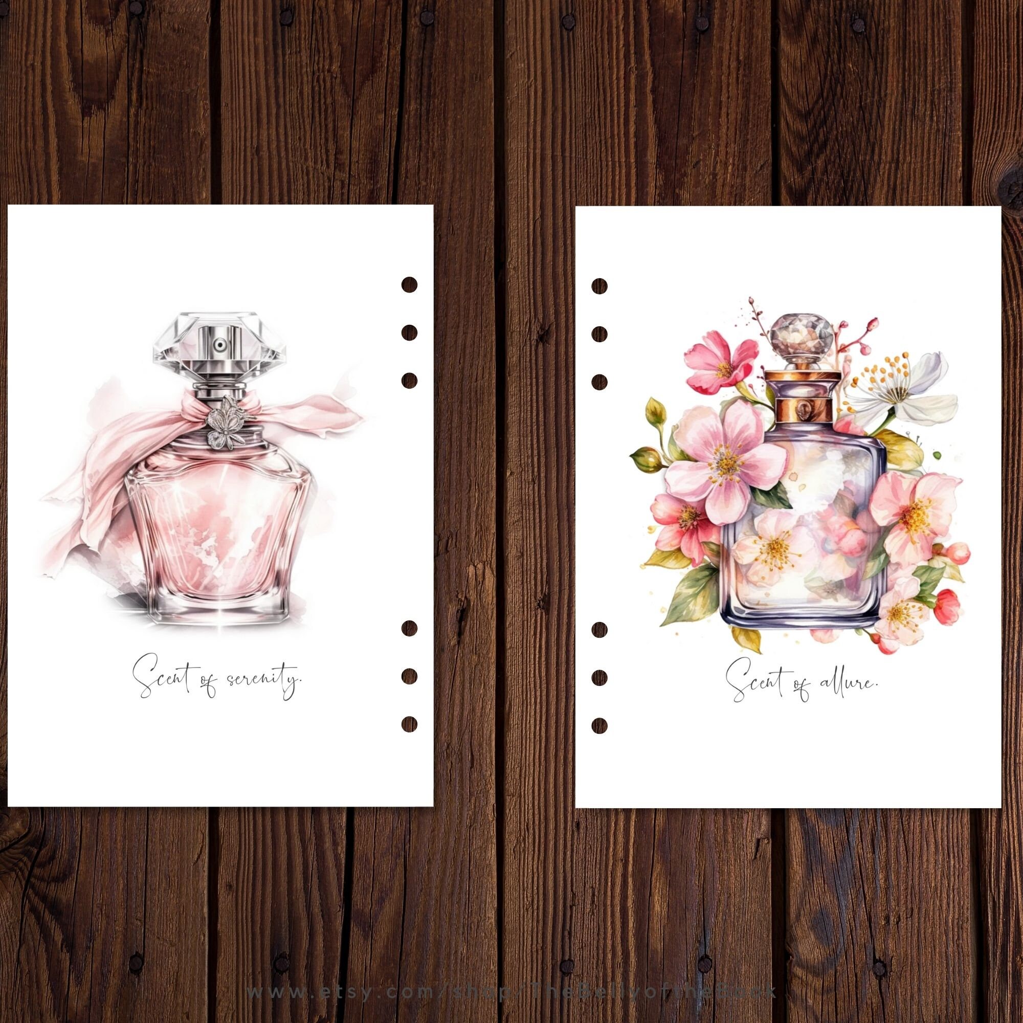 Printable Perfume Bottles Personal Sizes, Pocket Planner Dashboard Set ...