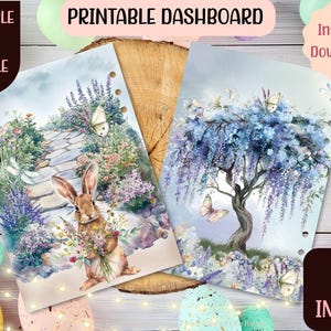 Bunny Spring Printable Dashboard Bundle - Happy Planner & A5 Sizes