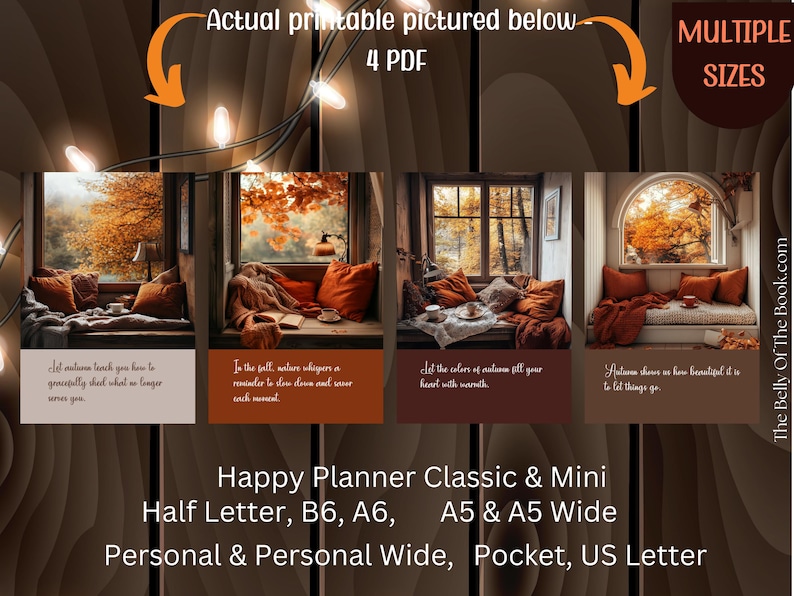 Cozy Autumn Printable Planner Dashboard: Multiple Sizes (digital ...
