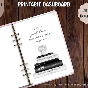 Printable Planner Dashboard Bundle Pack - Black and White Inspirational ...
