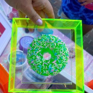 Resin Donut-Orange & Blue Frames Only! Set of 1, Wall Art, Pop Art, Donut Decor, Whimsical Decor, 3-D Donut
