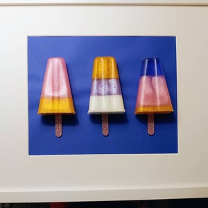 Resin Popsicle,Popsicle Wall Art, Pop Art, 3-D Art, Popsicle Decor, Framed, Sculpture, 3-D, Popsicle, Resin, Ready to Ship