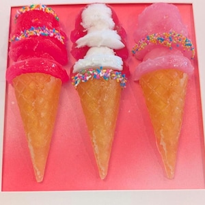 Ice Cream Wall Art, Pop Art, 3-D Art, Ice Cream Decor, Wall, 3-D, Sculpture, Ice Cream, Resin