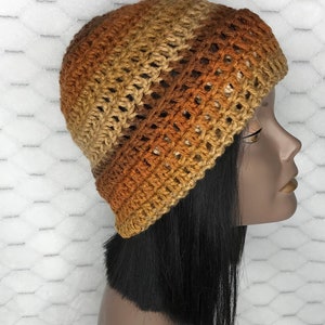 Ready To Ship-Chocolate Sunset/Brown Ombré Crochet Beanie