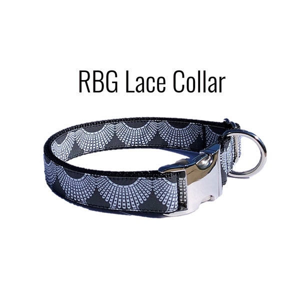 RBG Lace Collar Dog Collar | Ruth Bader Ginsburg