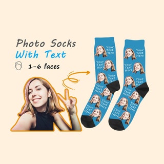 Custom Face Socks with Text