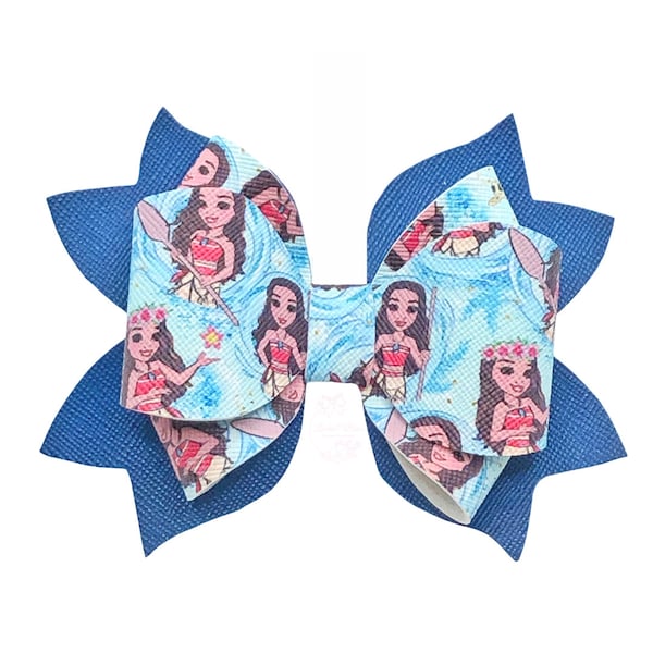 Moana Hair Bow, Moana Pigtail Bows, Set of three Moana hair bows, Disney Princess Bow, Moana Hair Accessories, Set of Moana Hair Bows.