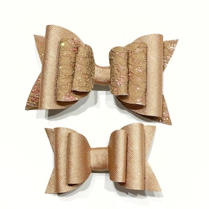 Set of Two Brown Bows – Vintage Style for Girls and Moms