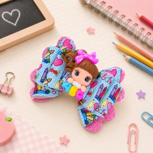 ABC Back to School Hair Bow: Kindergarden Hair Clip for Toddlers