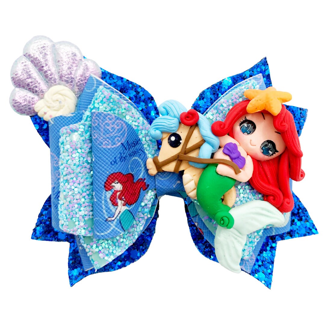 Little Mermaid Hair Bow Ariel Mermaid Hair Bow Princess Etsy