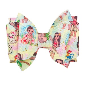 Moana Pigtail Hair Bow, Baby Moana Bow, Moana Set of Two Hair Bows, Moana Hair Clip, Moana Hair Bow Set, Toddler Birthday Hair Bow