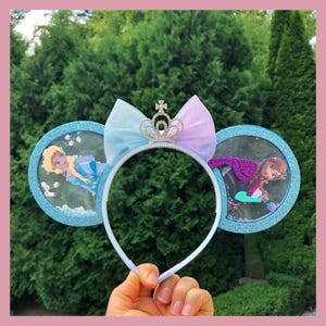 Frozen Mouse Ears | Frozen Princess Ears Headband | Elsa & Anna Inspired Mouse Ears | Frozen Shaker Mouse Ears | Frozen Birthday Headband.
