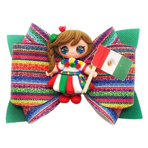 5 de Mayo Hair Bow, Mexican Hair Bows, Tacos Hair Bows, Mexican Flag Hair Bow, Mexican Culture Hair Bow, Toddler Girls Hair Bows.