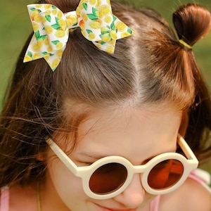Fiocco per capelli al limone, fiocco per capelli a tema treccia limonata, fermaglio per capelli limonata, festa alla limonata, fiocco limonata, fermaglio per capelli al limone, festa di compleanno limonata