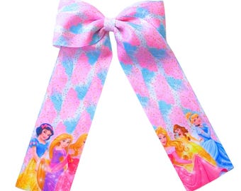 Pink Disney Princess Hair Bow, Princess Birthday Accessory