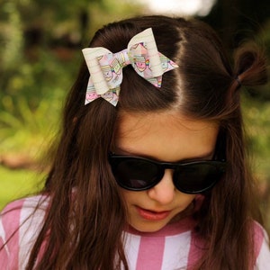 Back to School Hair Bow, Set of Three School Hair Bow, Back to School Hair Clip, Kindergarten Hair Bow, School Hair Bows, School Hair Clip.