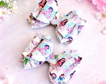 Juego de dos lazos para el cabello de Moana / Coleta de Moana / Lazos de cumpleaños para niñas