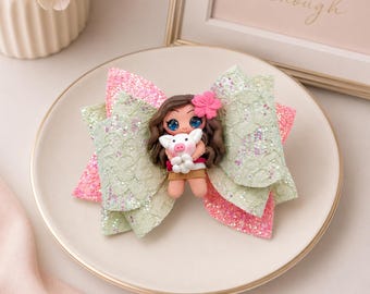 Laço de cabelo da Moana: Presilha de cabelo infantil