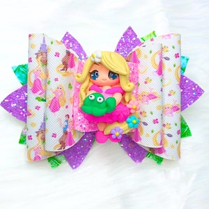 Rapunzel Princess Hair Bow, Princess Hair Bow, Rapunzel Hair Bow, Toddler Birthday Gift, Rapunzel Hair Clip.