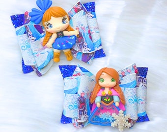 Lazo para el cabello de Anna Frozen: Pasador para el cabello con arcilla de princesa
