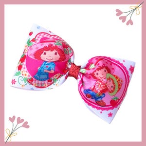 Strawberry Shortcake Bow – Strawberry Shortcake Girls Hair Bow – Strawberry Hair Bow.