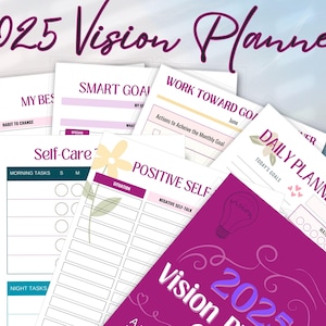 Vision Board Planner Digital Download 2025 Vision Board Journal Goodnotes Compatible plus Bonus How and Why to Create a Vision Board Guide