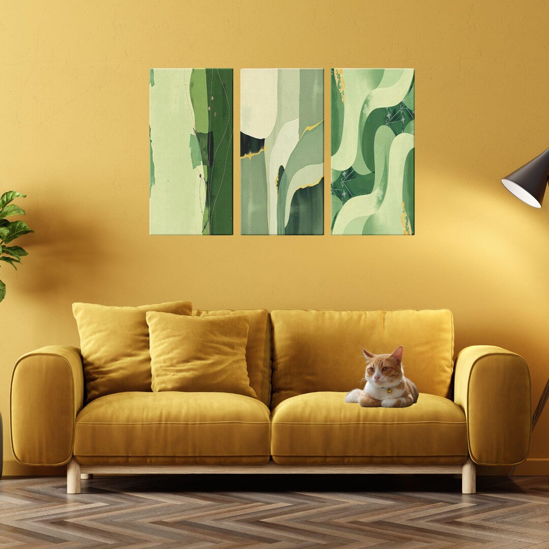 Sage Green Wall Art Gallery Sage Green Abstract Art Gallery of 3 Modern