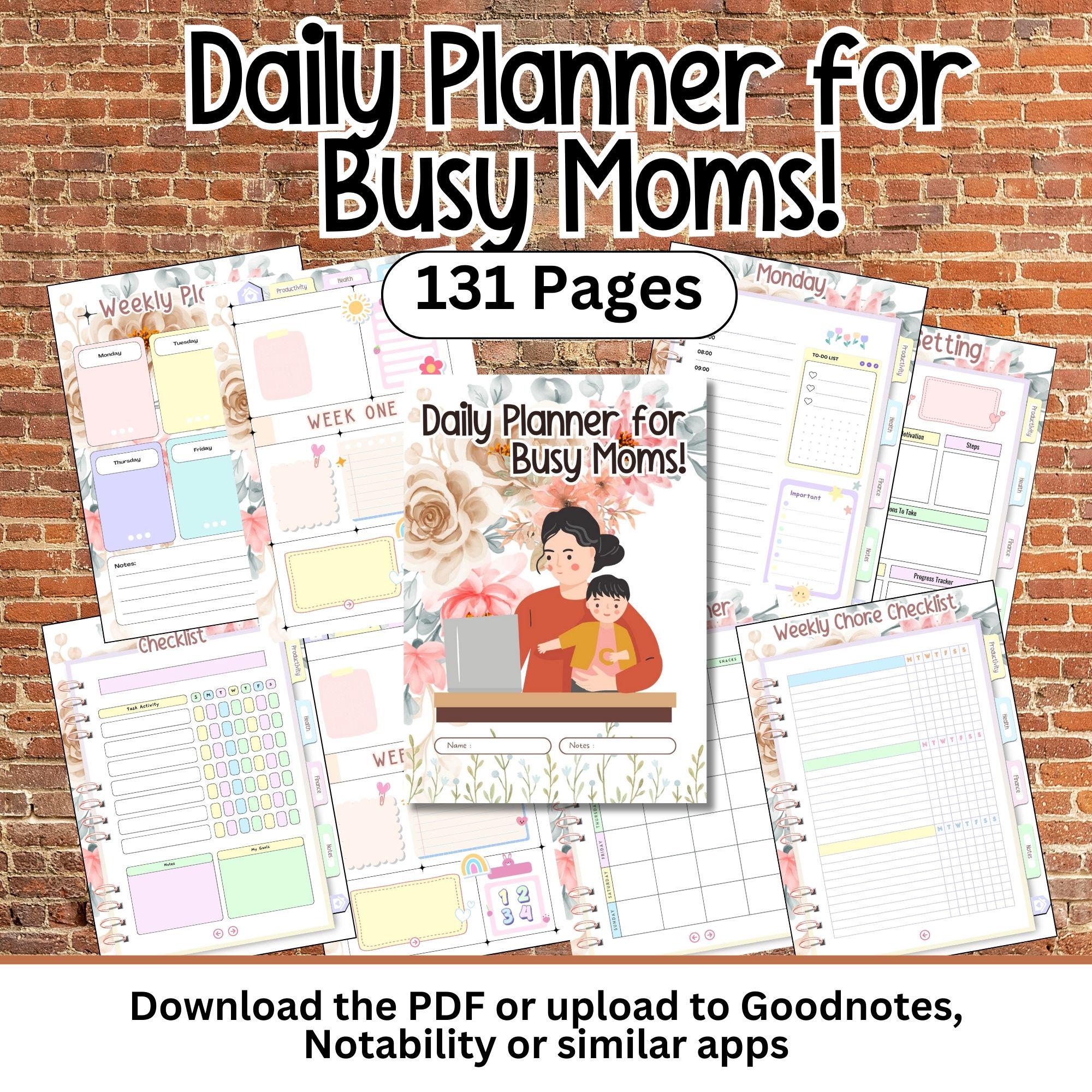 Daily Planner for Busy Moms Goodnotes Noteability Goal Planner Finance ...