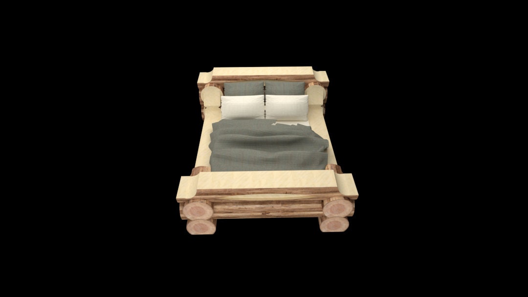 Off Grid Log Bed Plans for Unique Homes and Exclusive Bedrooms - Etsy