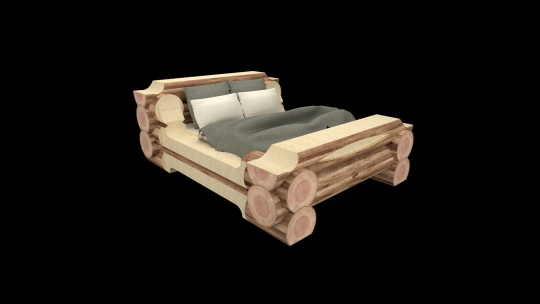 Off Grid Log Bed Plans for Unique Homes and Exclusive Bedrooms - Etsy