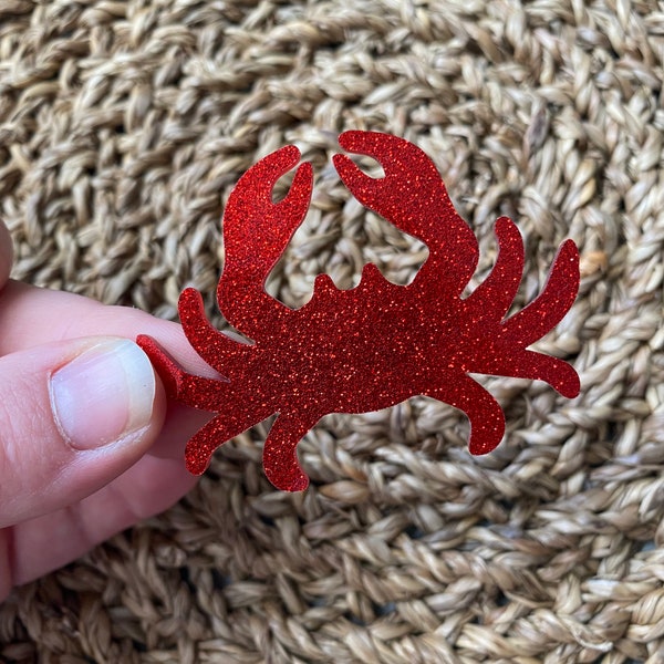 Broche crabe, broche rouge, broche vêtement, broche femme, broche paillette