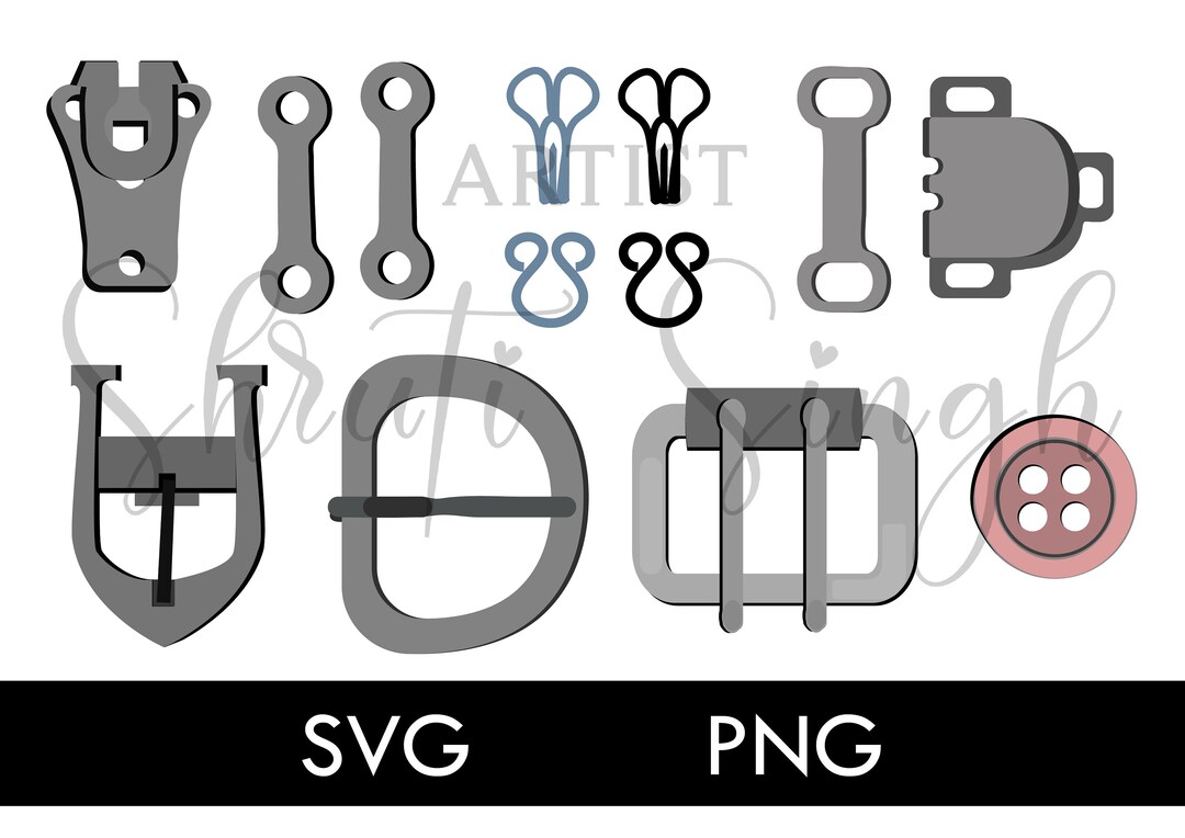 Clothing Fasteners Set SVG PNG Garment Fastener SVG Instant Etsy